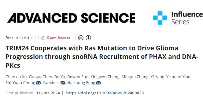 TRIM24与Ras突变合作推动胶质瘤发展