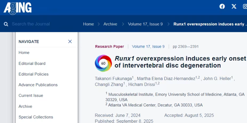 腰痛真相新发现：Runx1基因或是“椎间盘早衰”的幕后黑手