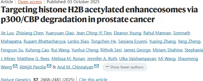密歇根大学团队揭示前列腺癌关键“开关”机制
